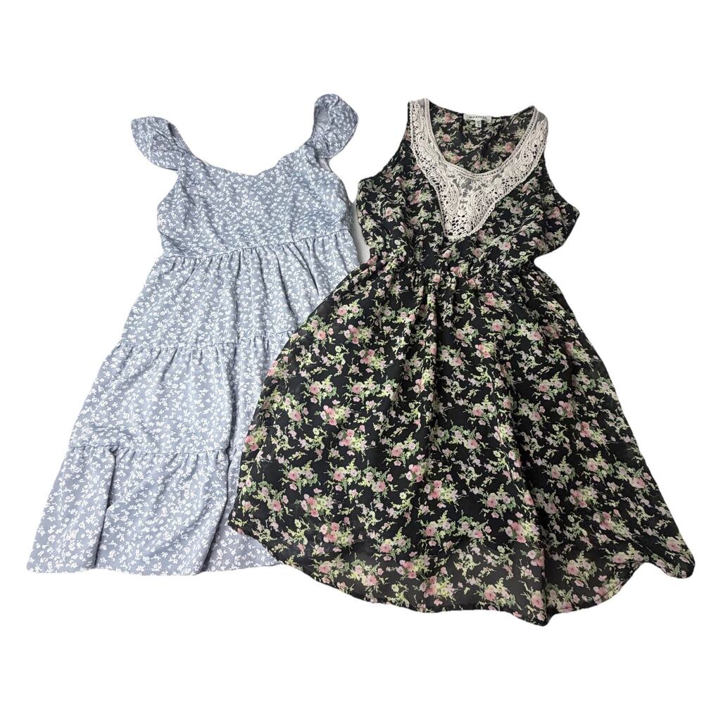 Monteau Dress Lot 2 Womens Small Multicolor Floral Feminine Pullover Easter